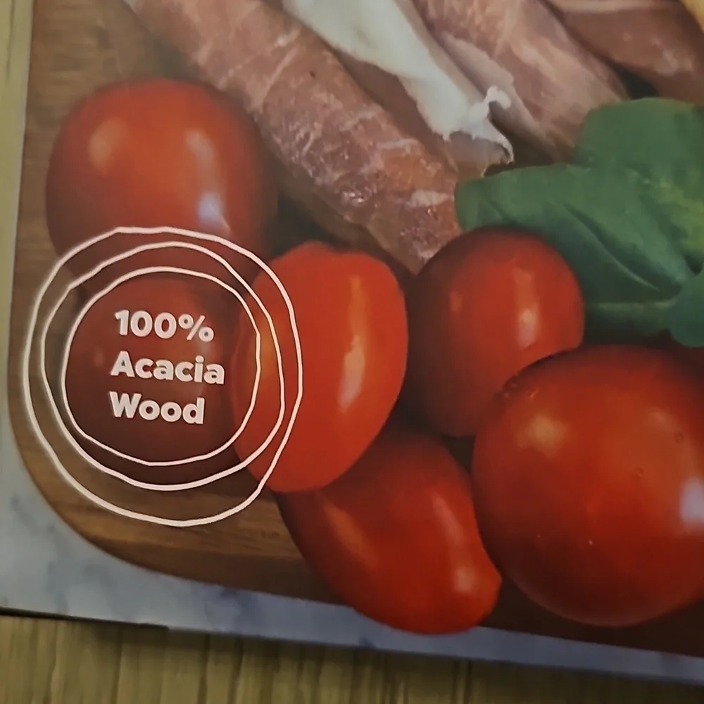 New Holiday Grazing Board 100% Acacia Wood Appetizer Charcuterie 16x7